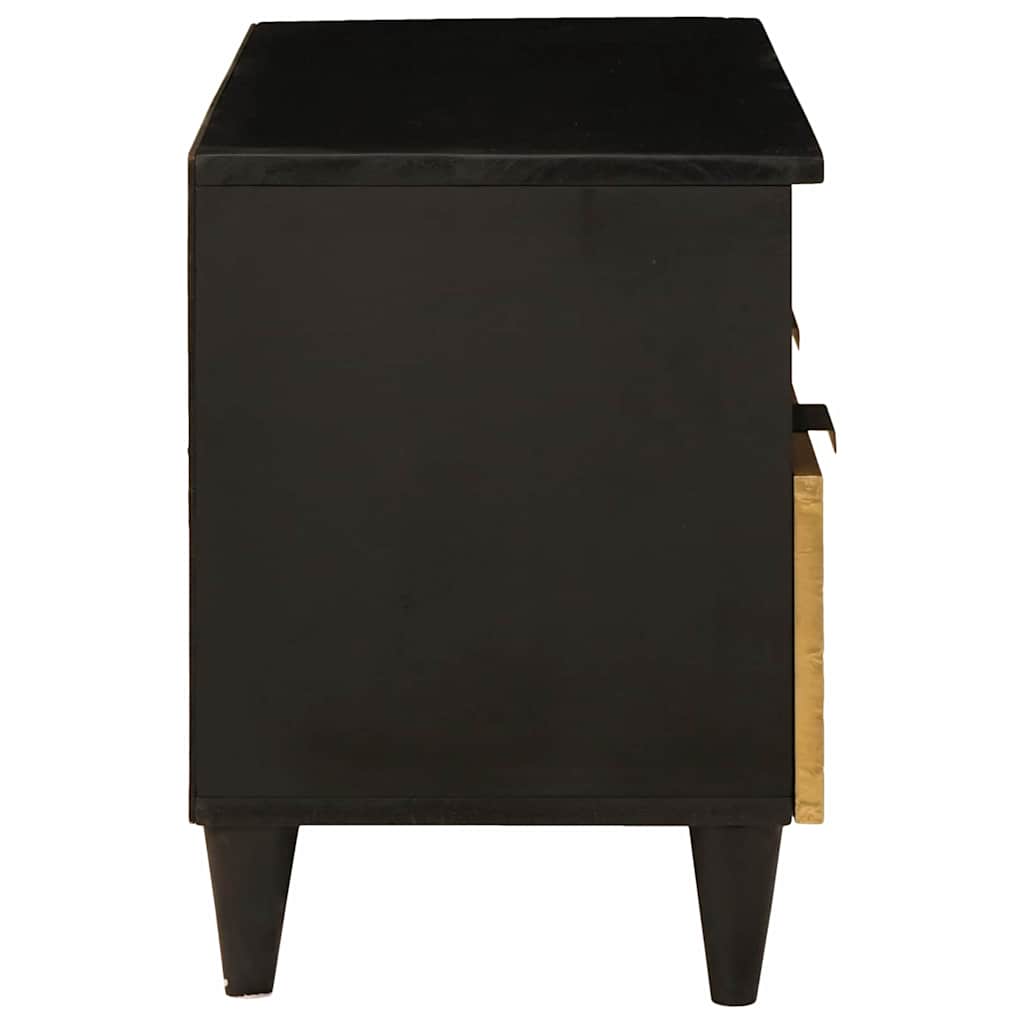 vidaXL TV Cabinet Black and Gold 70 x 33 x 46 cm Engineered wood