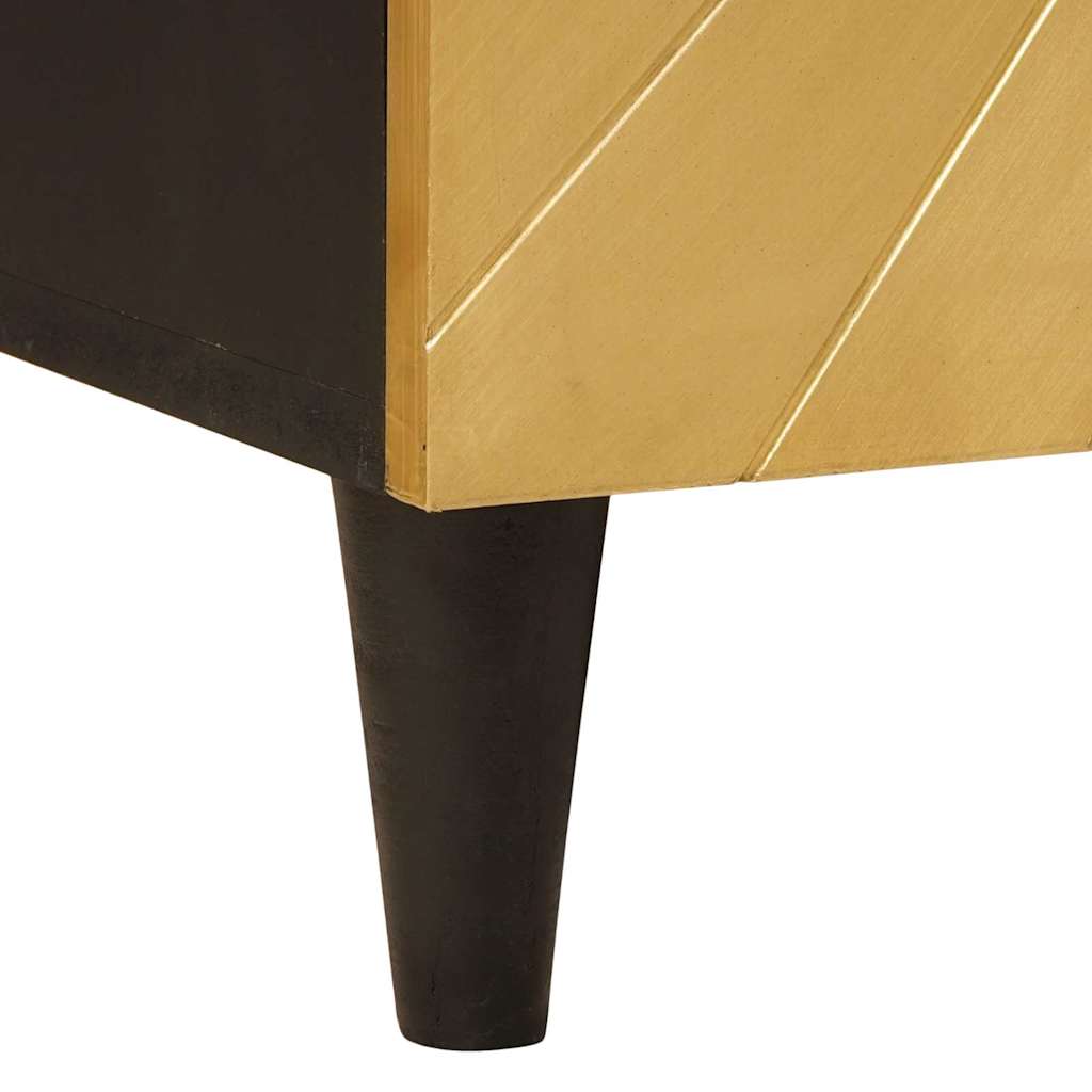 vidaXL Sideboard Black and Gold 60 x 33 x 75 cm Solid Mango Wood