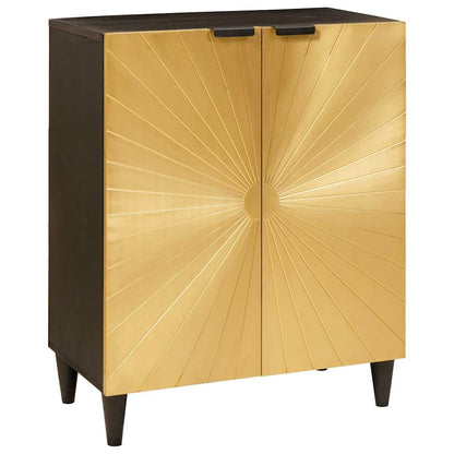 vidaXL Sideboard Black and Gold 60 x 33 x 75 cm Solid Mango Wood