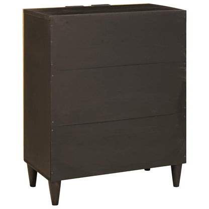 vidaXL Sideboard Black and Gold 60 x 33 x 75 cm Solid Mango Wood