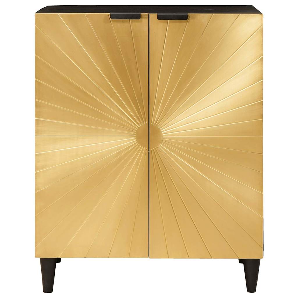 vidaXL Sideboard Black and Gold 60 x 33 x 75 cm Solid Mango Wood