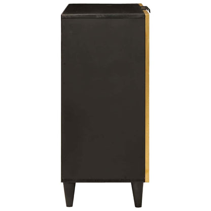 vidaXL Sideboard Black and Gold 60 x 33 x 75 cm Solid Mango Wood