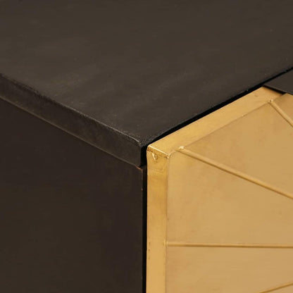 vidaXL Sideboard Black and Gold 60 x 33 x 75 cm Solid Mango Wood