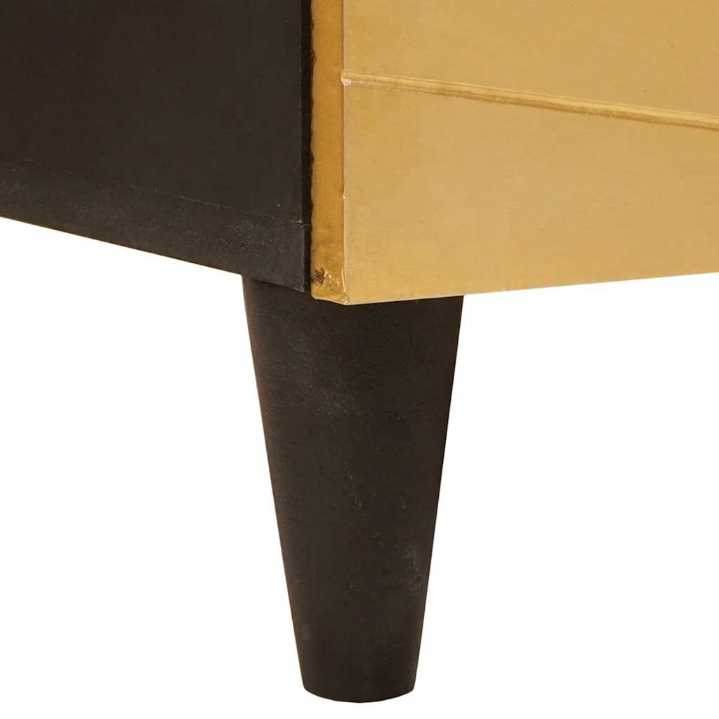 vidaXL Sideboard Black and Gold 60 x 33 x 75 cm Solid Mango Wood