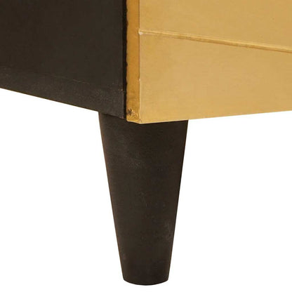vidaXL Sideboard Black and Gold 60 x 33 x 75 cm Solid Mango Wood
