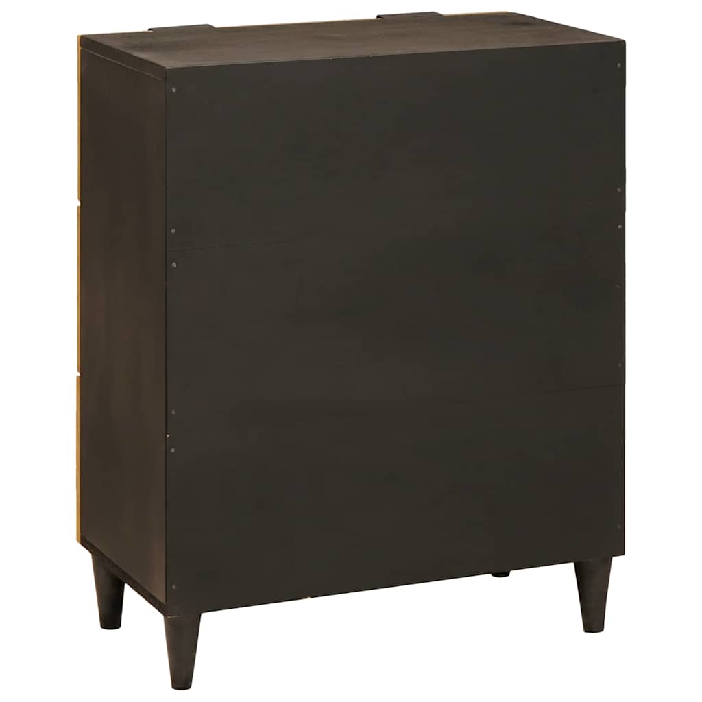 vidaXL Sideboard Black and Gold 60 x 33 x 75 cm Solid Mango Wood