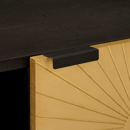 vidaXL Coffee Table Black and Gold 80 x 50 x 40 cm Engineered Wood