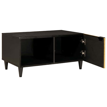 vidaXL Coffee Table Black and Gold 80 x 50 x 40 cm Engineered Wood