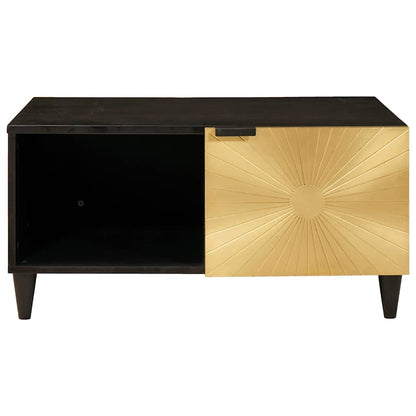 vidaXL Coffee Table Black and Gold 80 x 50 x 40 cm Engineered Wood