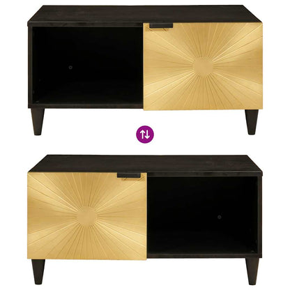 vidaXL Coffee Table Black and Gold 80 x 50 x 40 cm Engineered Wood