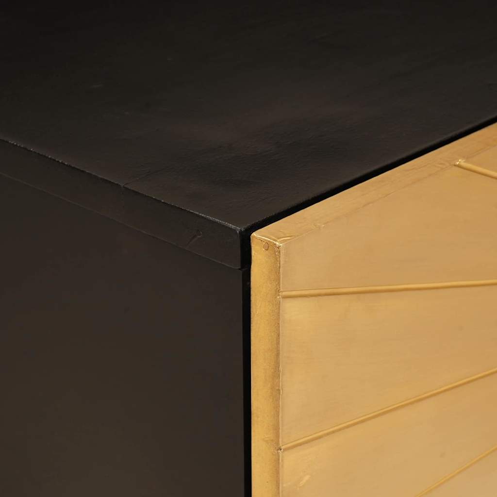 vidaXL Coffee Table Black and Gold 80 x 50 x 40 cm Engineered Wood