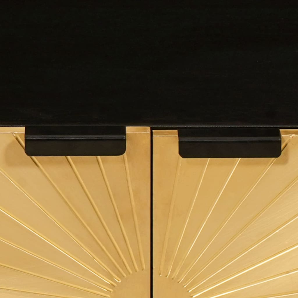vidaXL Coffee Table Black and Gold 80 x 50 x 40 cm Engineered Wood