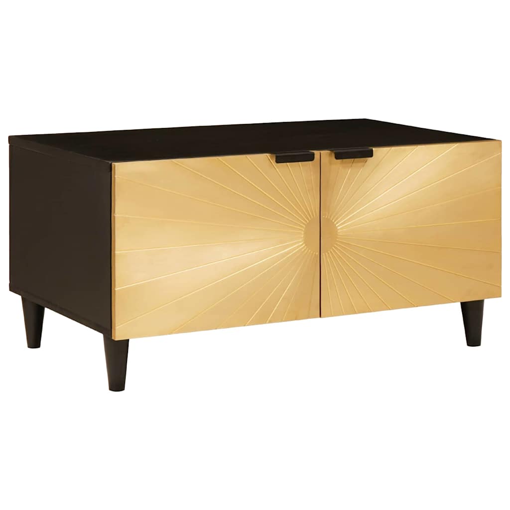 vidaXL Coffee Table Black and Gold 80 x 50 x 40 cm Engineered Wood