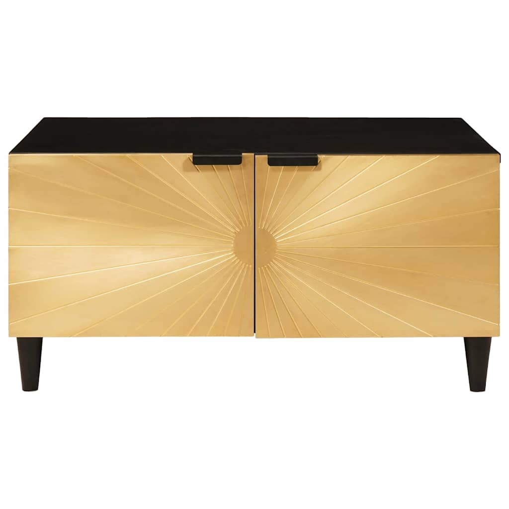 vidaXL Coffee Table Black and Gold 80 x 50 x 40 cm Engineered Wood