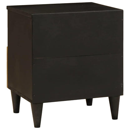 vidaXL Bedside Cabinet Black and Gold 40 x 33 x 46 cm Engineered Wood