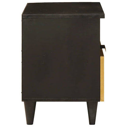 vidaXL Bedside Cabinet Black and Gold 40 x 33 x 46 cm Engineered Wood