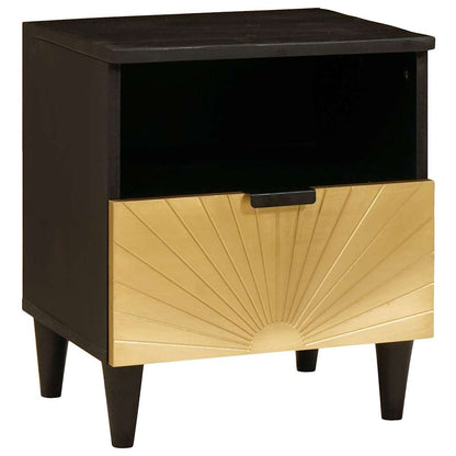 vidaXL Bedside Cabinet 2 pcs Black and Gold 40 x 33 x 46 cm