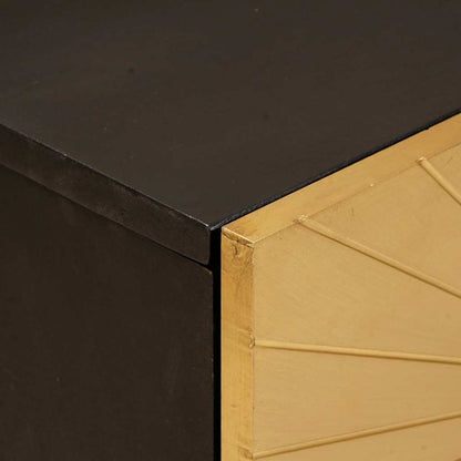 vidaXL Bedside Table Black and Gold 50 x 33 x 60 cm Engineered Wood