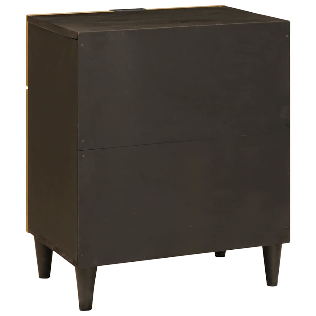 vidaXL Bedside Table Black and Gold 50 x 33 x 60 cm Engineered Wood