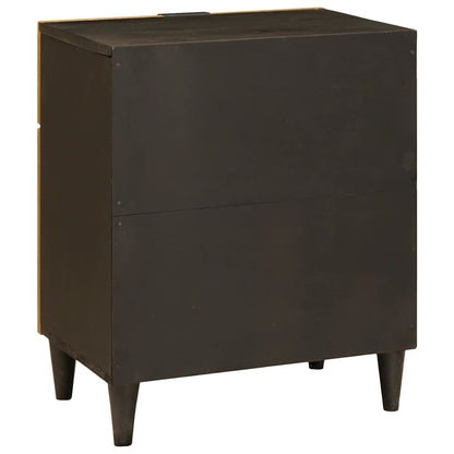vidaXL Bedside Table Black and Gold 50 x 33 x 60 cm Engineered Wood