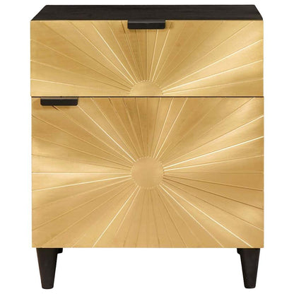 vidaXL Bedside Table Black and Gold 50 x 33 x 60 cm Engineered Wood