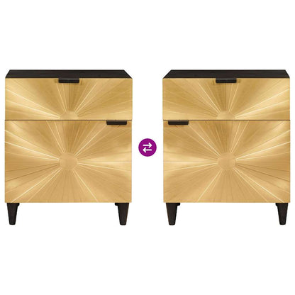 vidaXL Bedside Table Black and Gold 50 x 33 x 60 cm Engineered Wood