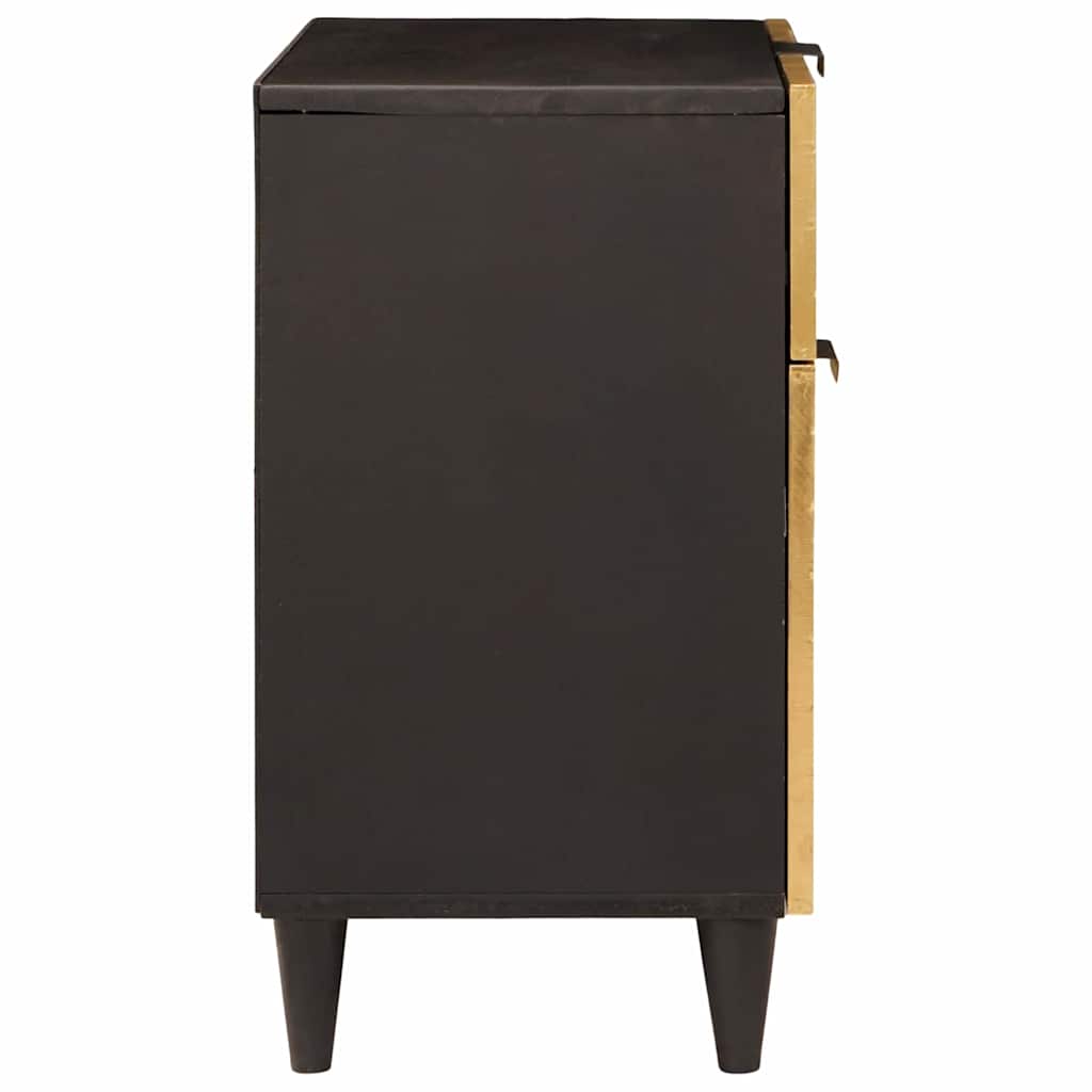 vidaXL Bedside Table Black and Gold 50 x 33 x 60 cm Engineered Wood