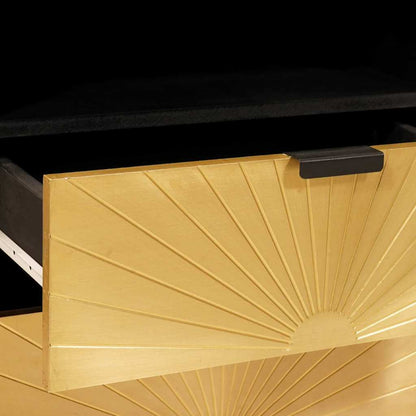 vidaXL Bedside Table Black and Gold 50 x 33 x 62 cm Engineered Wood