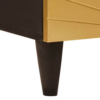 vidaXL Bedside Table Black and Gold 50 x 33 x 62 cm Engineered Wood
