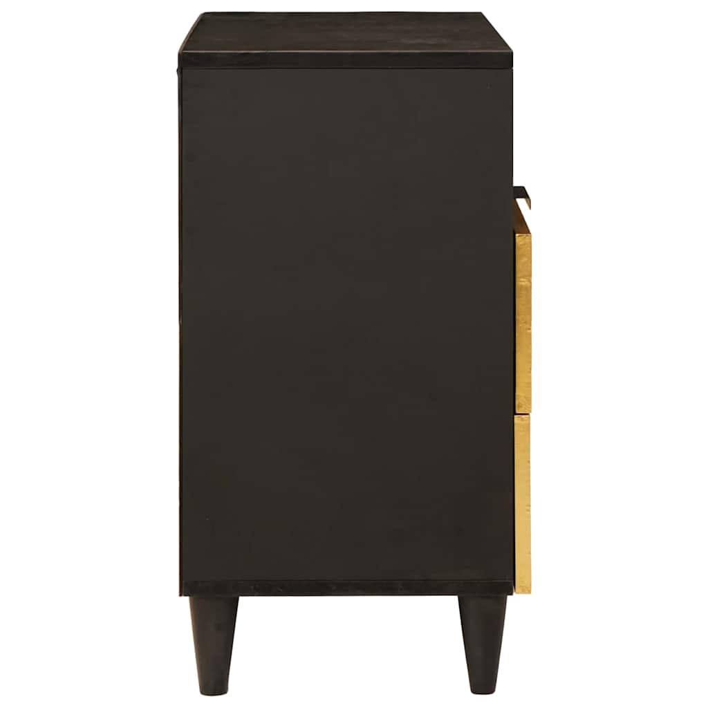 vidaXL Bedside Table Black and Gold 50 x 33 x 62 cm Engineered Wood