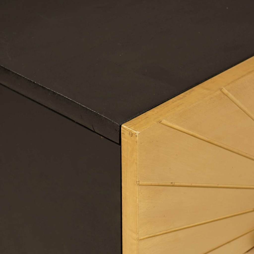vidaXL Bedside Table Black and Gold 50 x 33 x 60 cm Engineered Wood