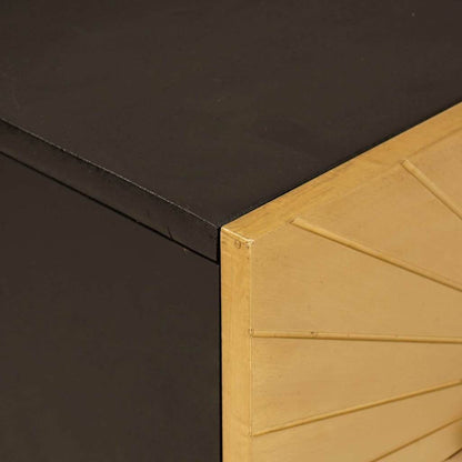 vidaXL Bedside Table Black and Gold 50 x 33 x 60 cm Engineered Wood