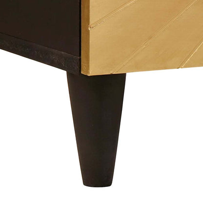 vidaXL Bedside Table Black and Gold 50 x 33 x 60 cm Engineered Wood