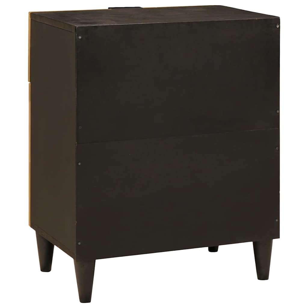 vidaXL Bedside Table Black and Gold 50 x 33 x 60 cm Engineered Wood
