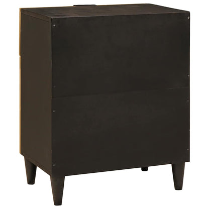 vidaXL Bedside Table Black and Gold 50 x 33 x 60 cm Engineered Wood