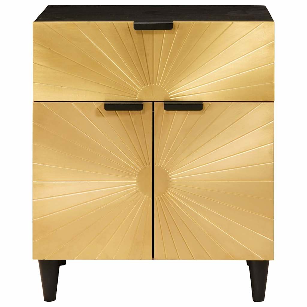 vidaXL Bedside Table Black and Gold 50 x 33 x 60 cm Engineered Wood