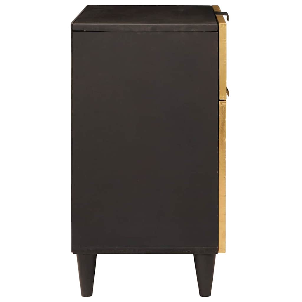 vidaXL Bedside Table Black and Gold 50 x 33 x 60 cm Engineered Wood