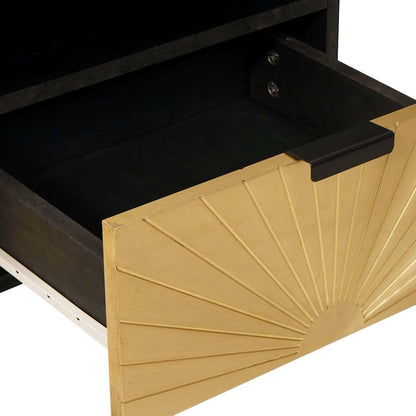 vidaXL Coffee Table Black and Gold 40 x 33 x 46 cm Engineered Wood