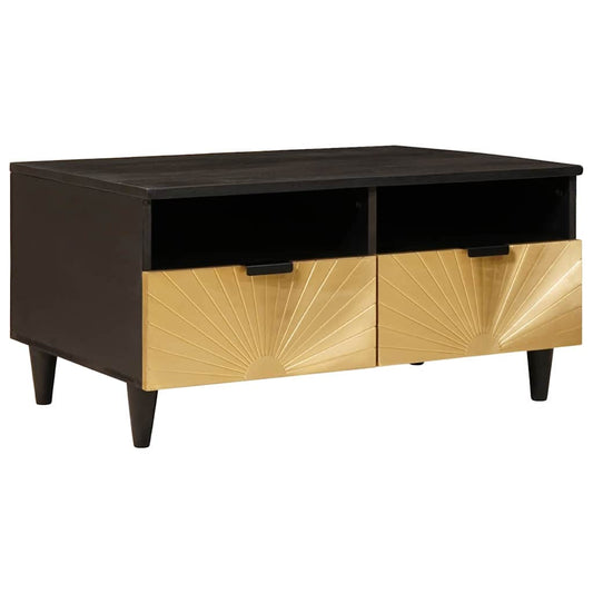 vidaXL Coffee Table Black and Gold 40 x 33 x 46 cm Engineered Wood