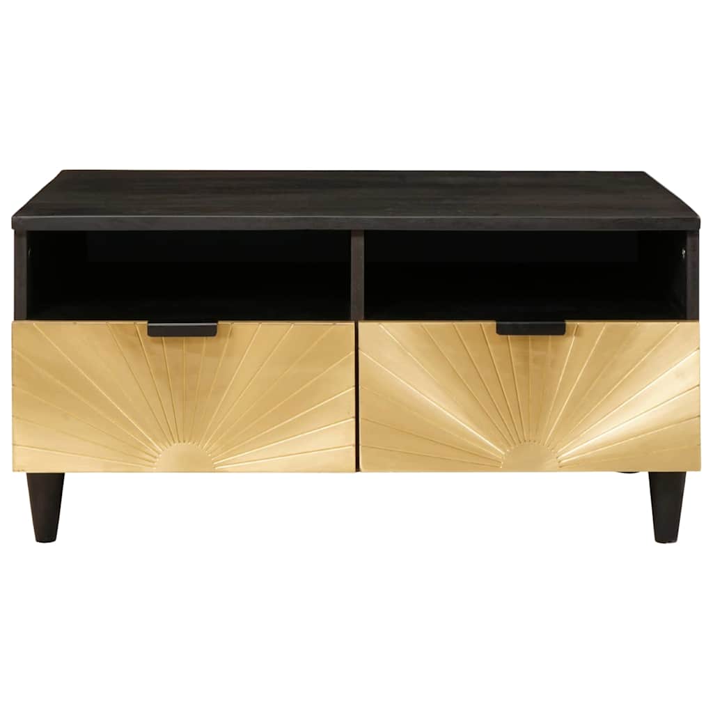 vidaXL Coffee Table Black and Gold 40 x 33 x 46 cm Engineered Wood
