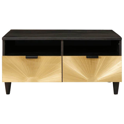 vidaXL Coffee Table Black and Gold 40 x 33 x 46 cm Engineered Wood