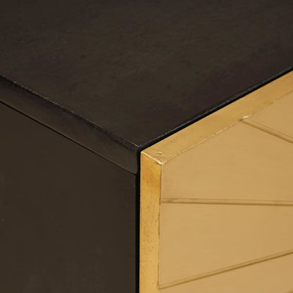 vidaXL TV Cabinet Black and Gold 105 x 33 x 46 cm Engineered wood