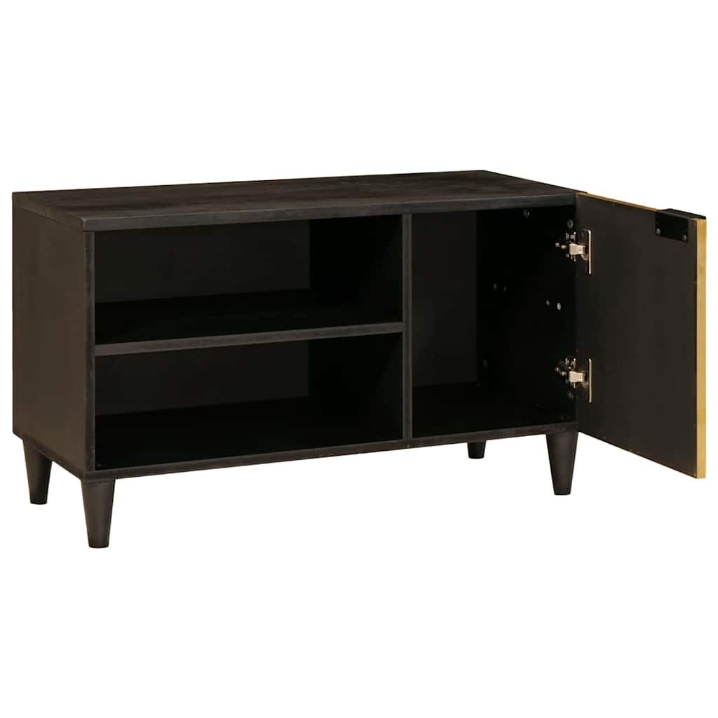 vidaXL TV Cabinet Black and Gold 80 x 33 x 46 cm Engineered wood