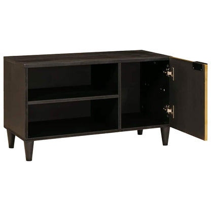 vidaXL TV Cabinet Black and Gold 80 x 33 x 46 cm Engineered wood