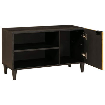 vidaXL TV Cabinet Black and Gold 80 x 33 x 46 cm Engineered wood