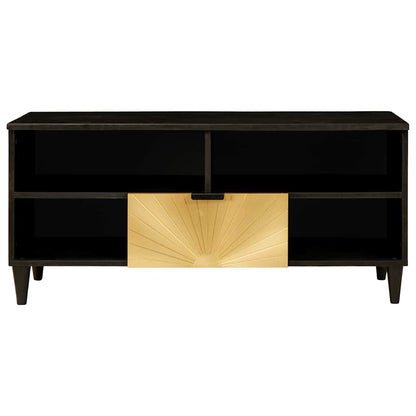 vidaXL TV Cabinet Black and Gold 100 x 33 x 46 cm Engineered wood