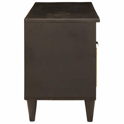 vidaXL TV Cabinet Black and Gold 100 x 33 x 46 cm Engineered wood