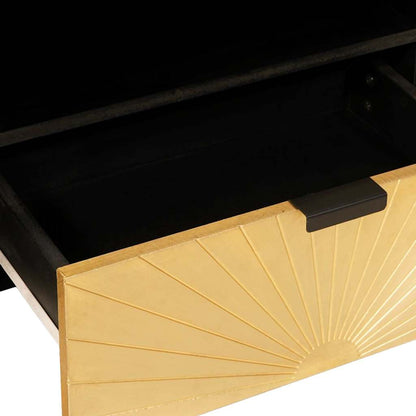 vidaXL TV Cabinet Black and Gold 80 x 33 x 46 cm Engineered wood