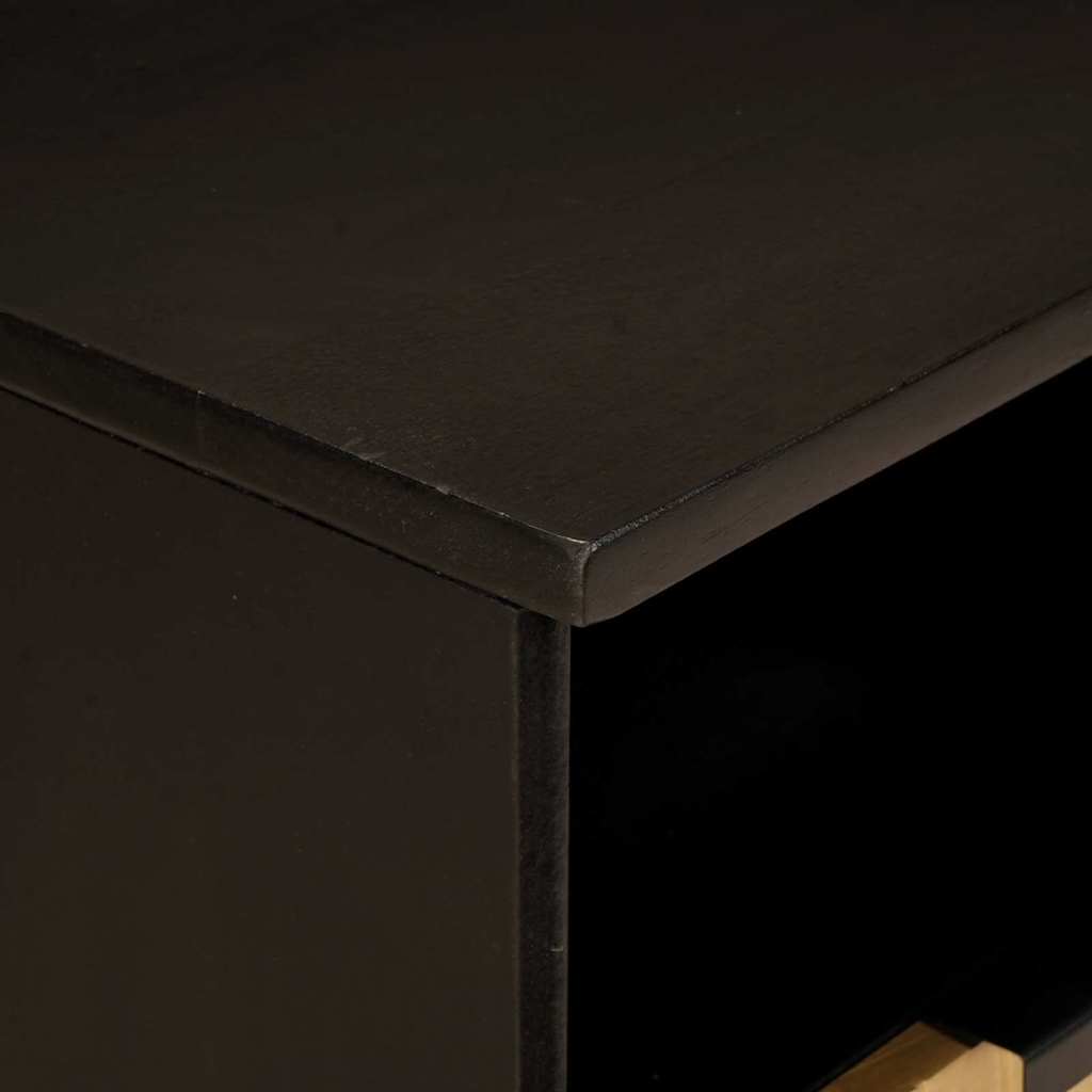 vidaXL TV Cabinet Black and Gold 100 x 33 x 46 cm Engineered wood