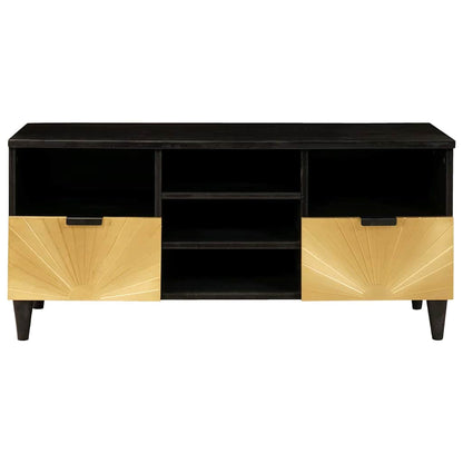 vidaXL TV Cabinet Black and Gold 100 x 33 x 46 cm Engineered wood